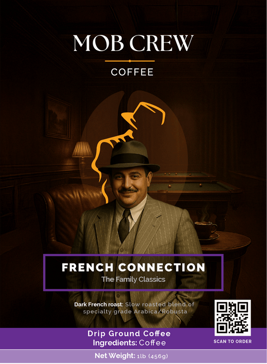 French Connection coffee drip grind 1lb dark roast dark chocolate smokey notes