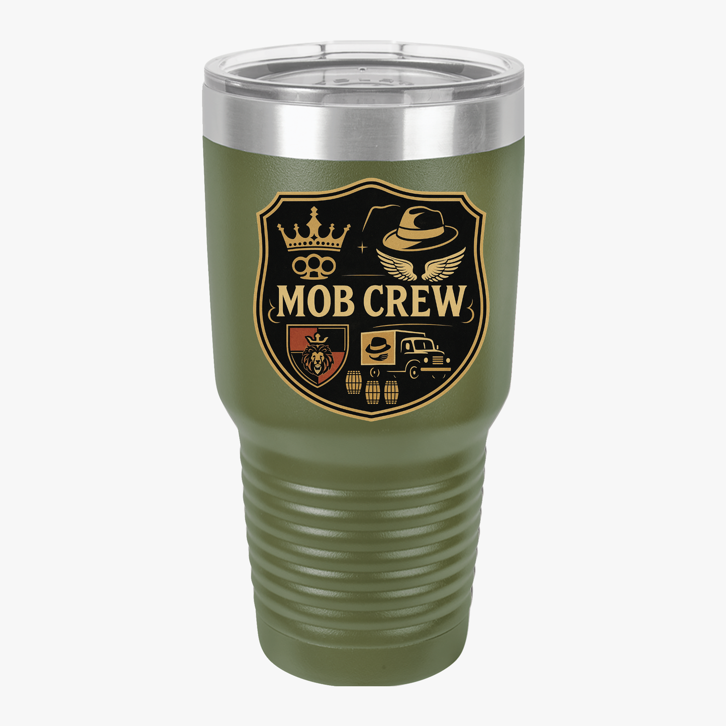 Mob Crew 4 Family Shield 30oz Insulated Tumbler — Travel Mug for Coffee Lovers