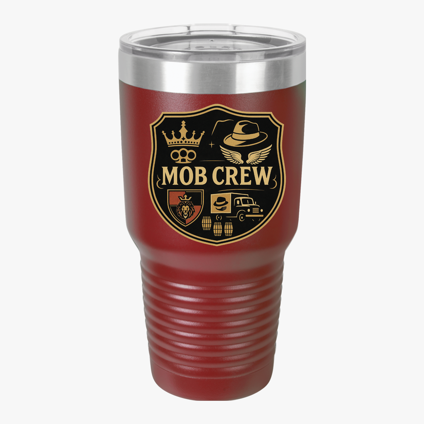 Mob Crew 4 Family Shield 30oz Insulated Tumbler — Travel Mug for Coffee Lovers