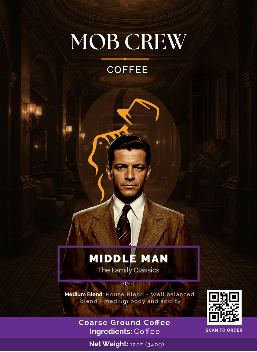Middle Man coffee coarse grind 12oz signature blend perfect balance