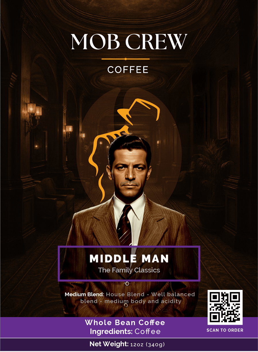 Middle Man whole bean coffee 12oz signature house blend premium beans