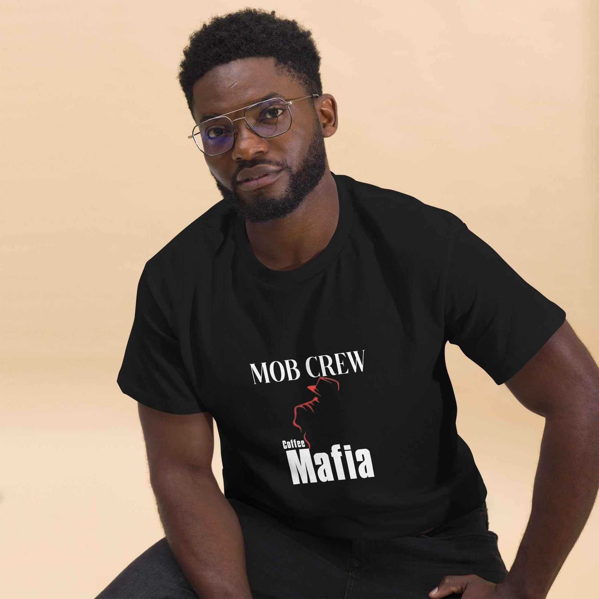 Mob Crew Classic Unisex T-Shirt Black Front View Urban Streetwear