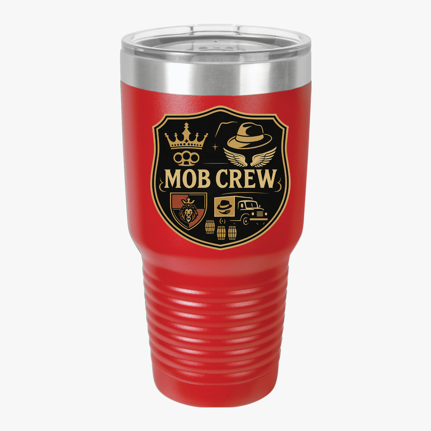 Mob Crew 4 Family Shield 30oz Insulated Tumbler — Travel Mug for Coffee Lovers