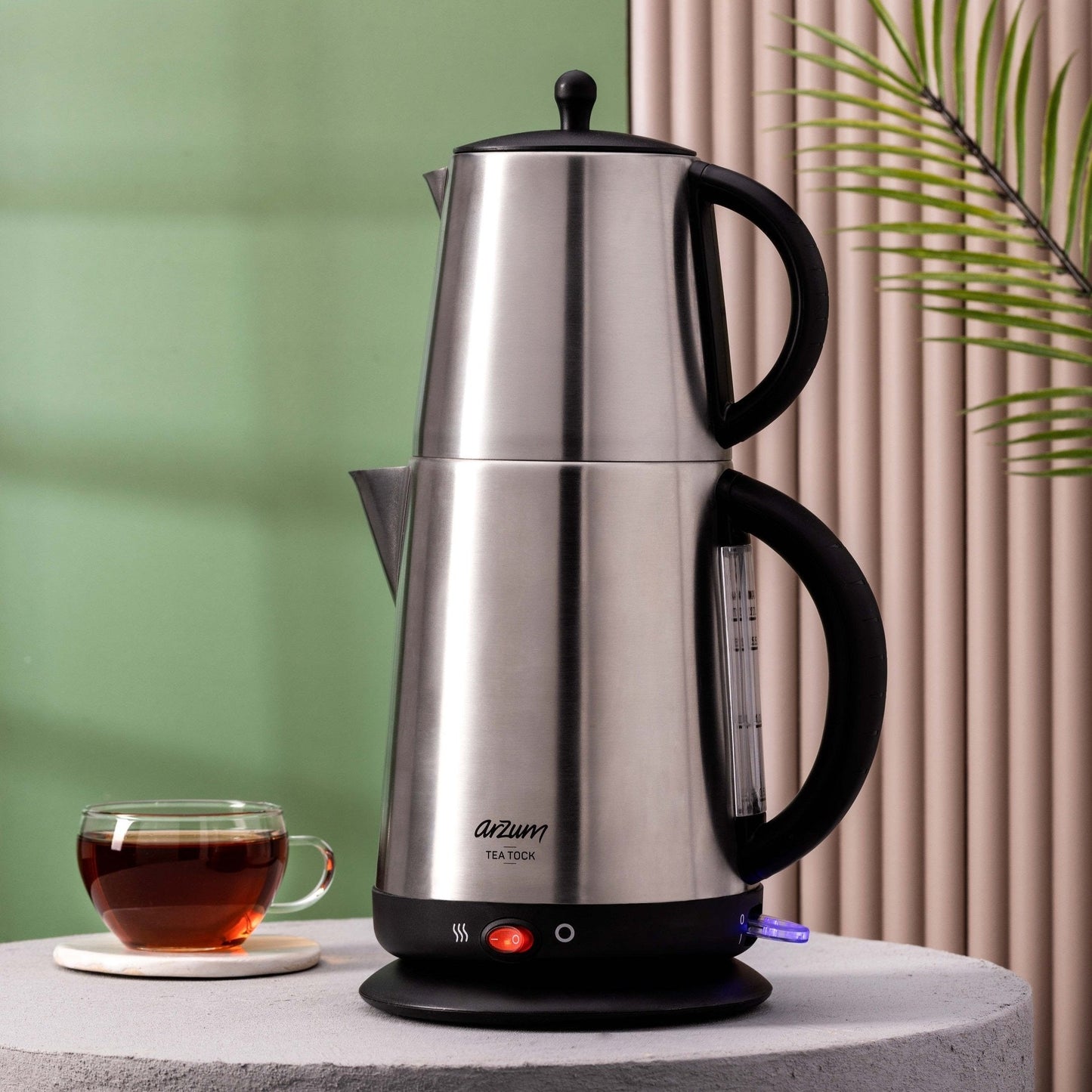 Arzum Tea Tock Electric Turkish Tea Maker, Stainless Steel, 2200W