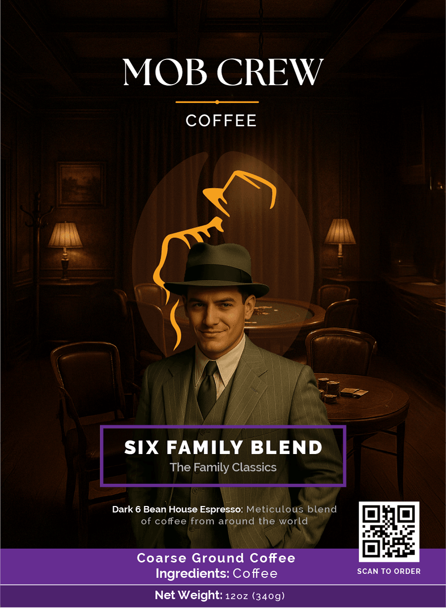 Six Family Blend coffee coarse grind 12oz signature espresso robust character