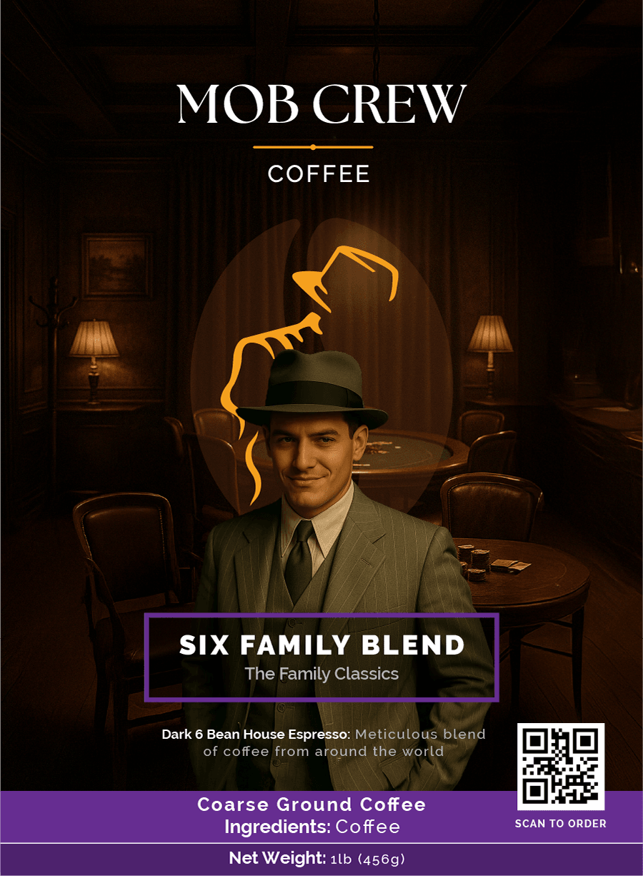 Six Family Blend coffee coarse grind 1lb signature espresso robust character