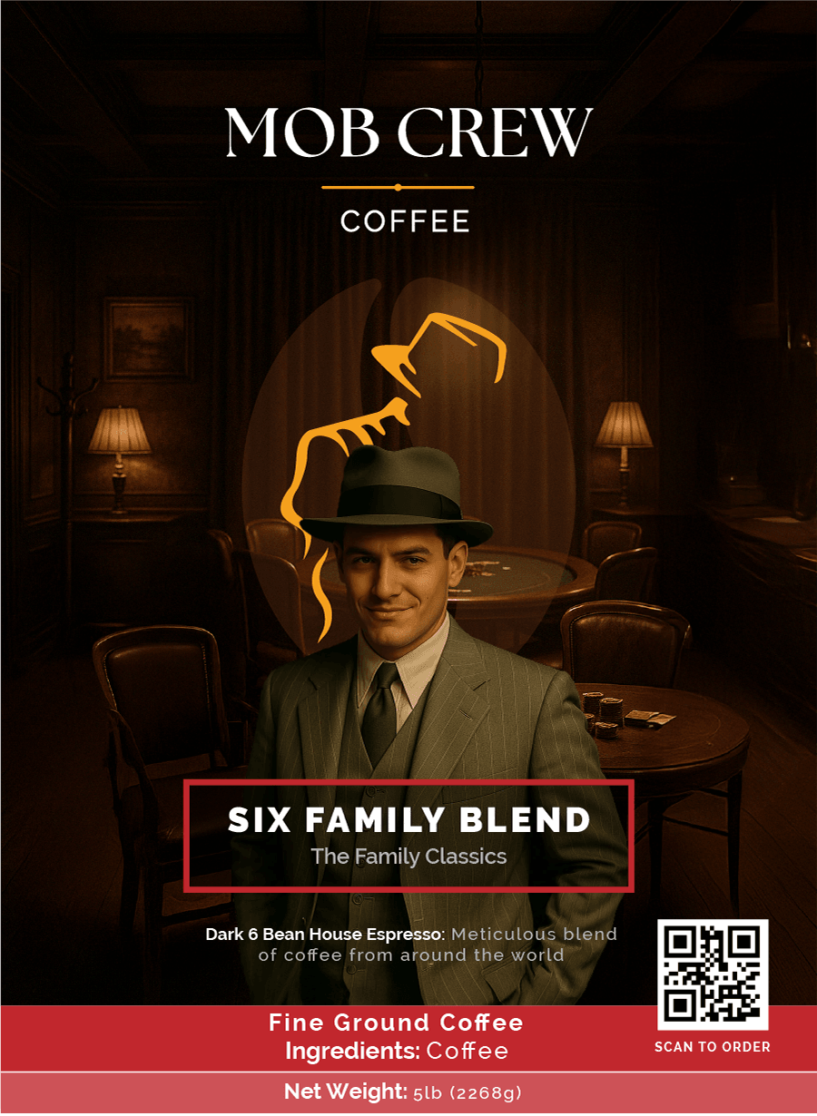Six Family Blend coffee fine grind 5lb house espresso bold intensity