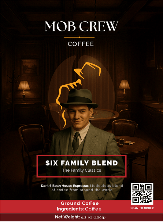 Six Family Blend coffee pods 12 count espresso roast K-cup compatible single serve Mob Crew Coffee