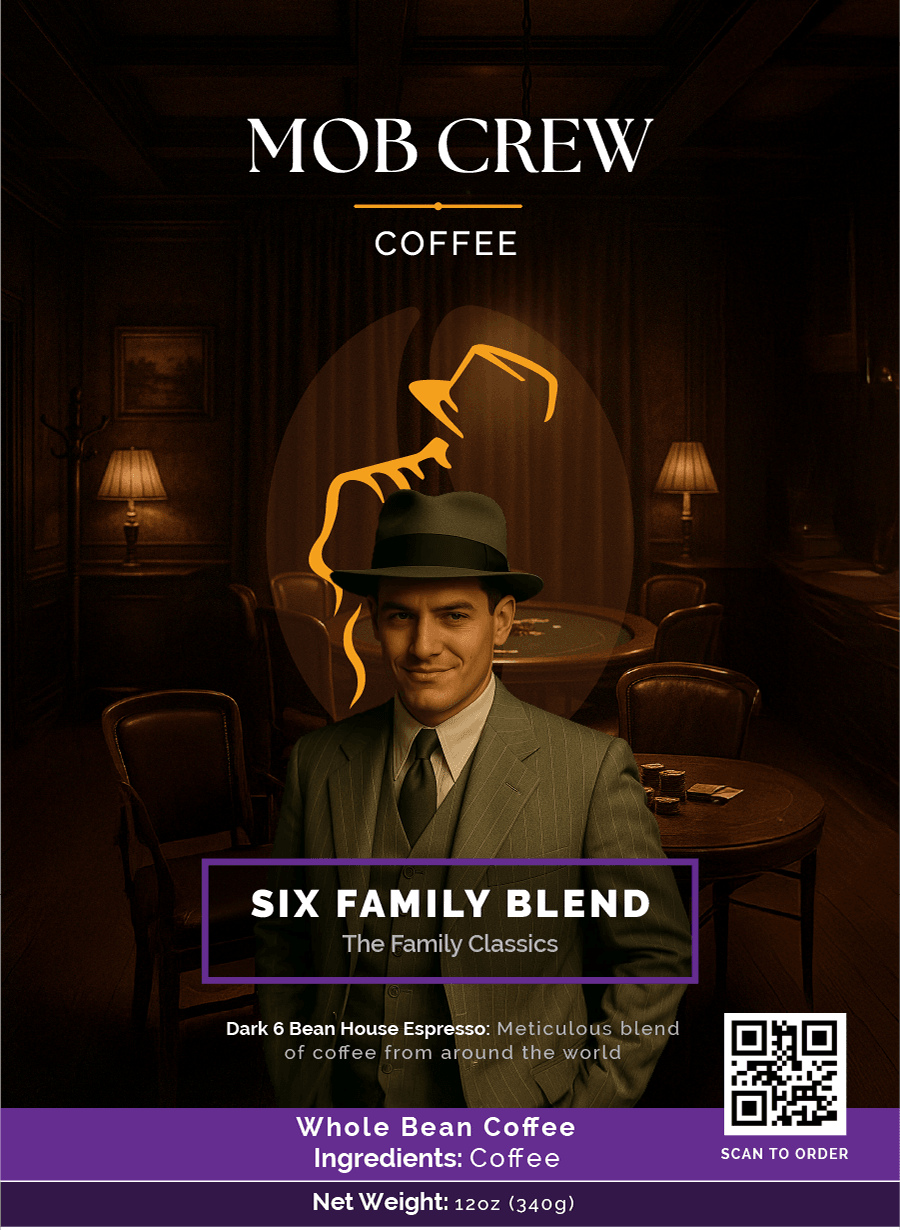 Six Family Blend whole bean coffee 12oz espresso roast premium dark blend
