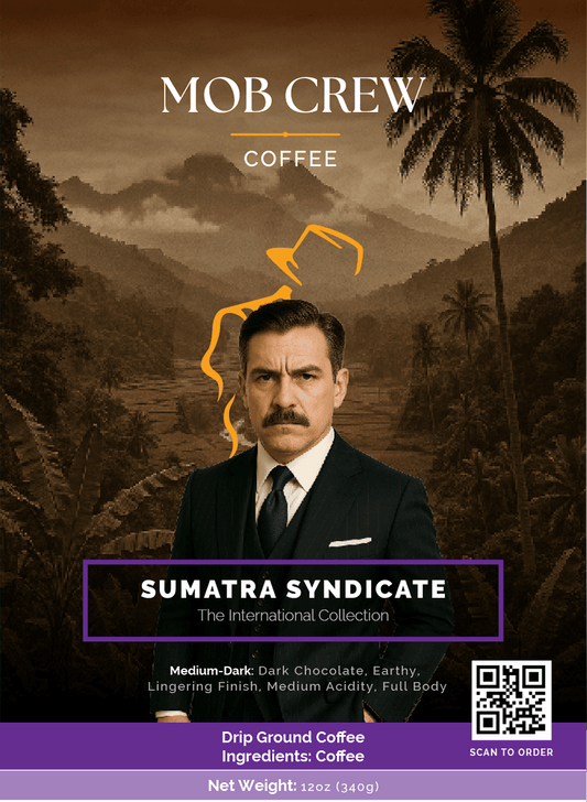 Sumatra Syndicate coffee drip grind 12oz single origin dark chocolate earthy notes