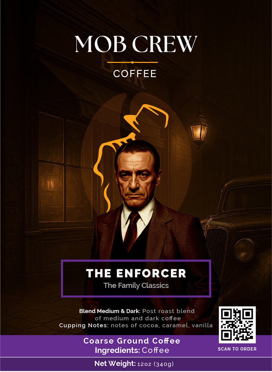 The Enforcer coffee coarse grind 12oz distinctive blend bold smooth finish