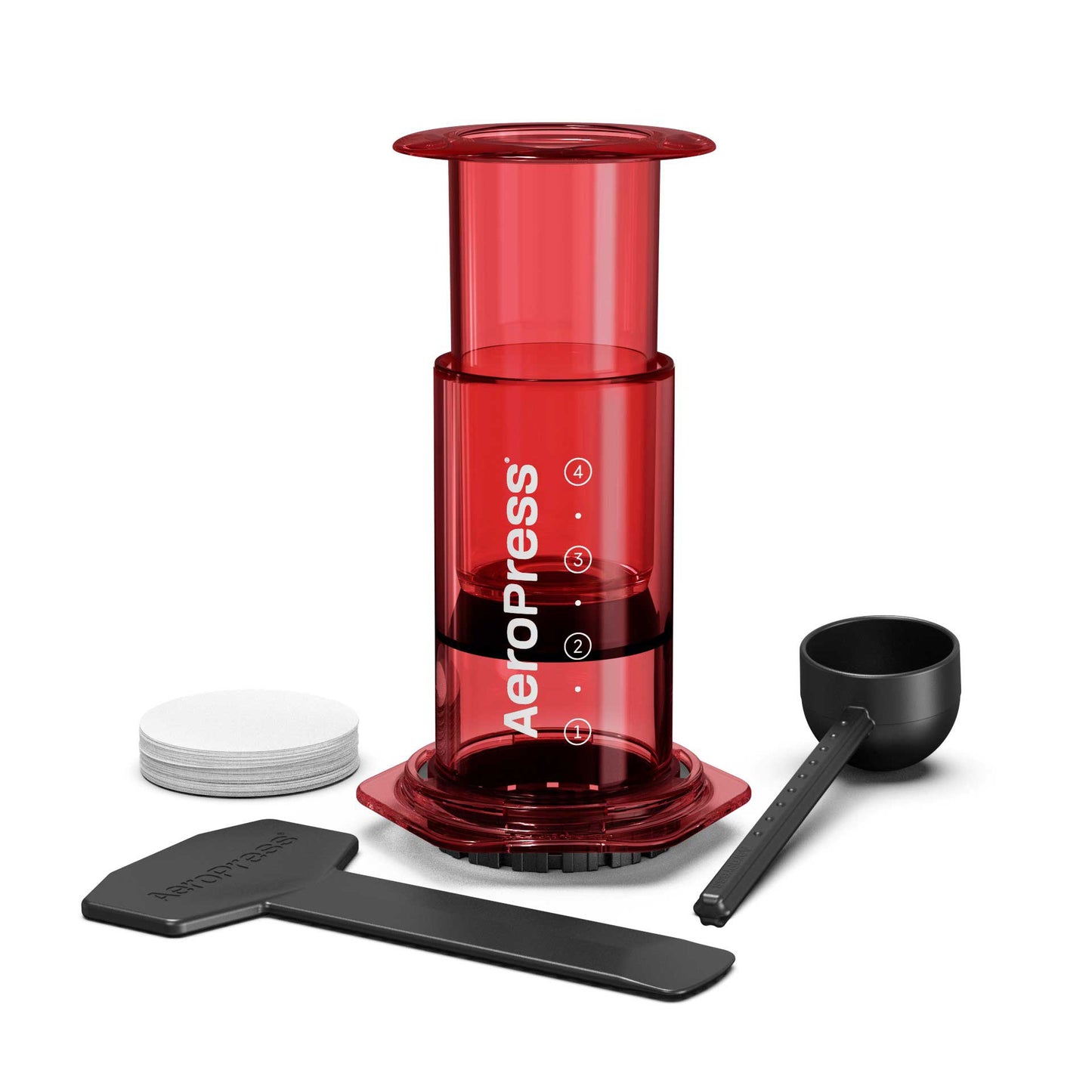 AeroPress Clear Coffee Maker - Red